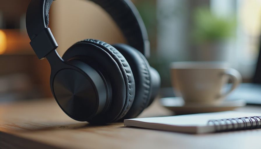 Open-ear headphones on workbench during daily-use evaluation